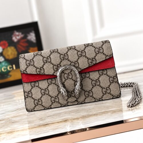 Gucci Dionysus Khaki Red Mini Sling Bag (With box)