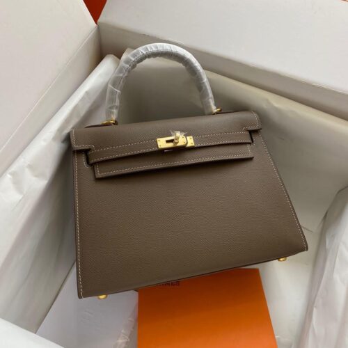 Hermes Kelly 28cm Gray Premium Handbag (With Double Box)
