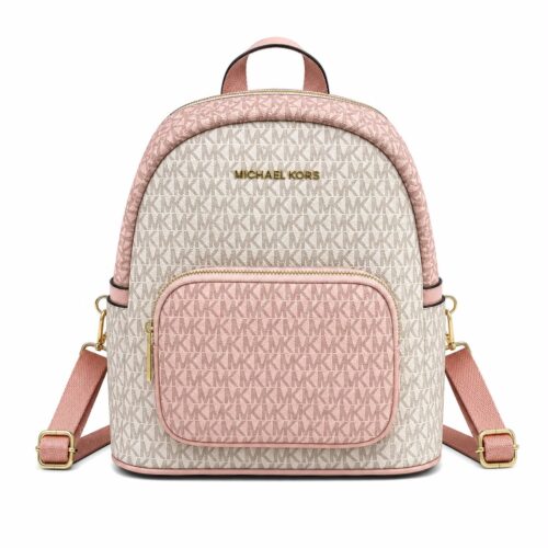 Michael Kors Signature Beige Pink Backpack