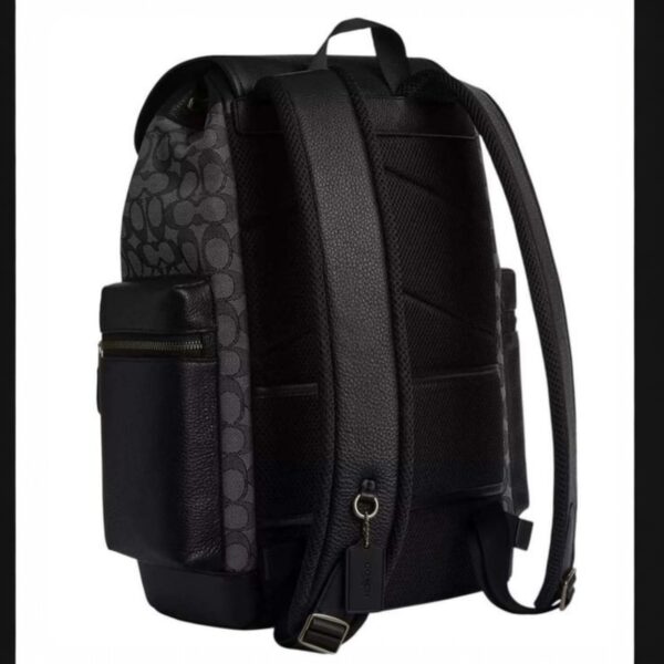 Coach Sprint Dark Grey Black Signature Backpack