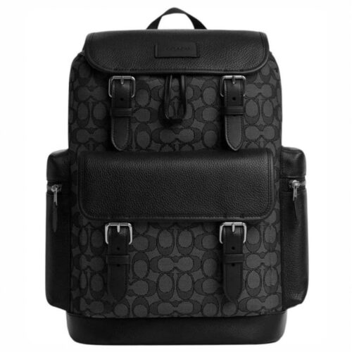 Coach Sprint Dark Grey Black Signature Backpack