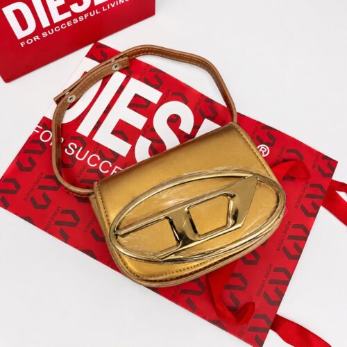Diesel Responsible Gold Color Shoulder Bag (With Box)