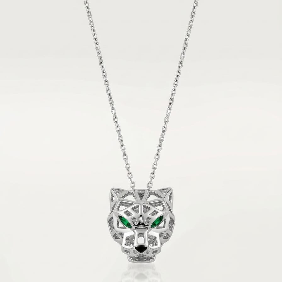 Cartier Panther Silver Pendant Necklace