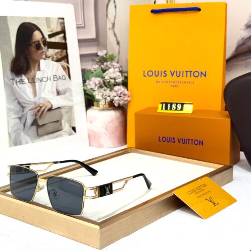 Louis Vuitton Gold Frame Square Black Men’s Sunglasses