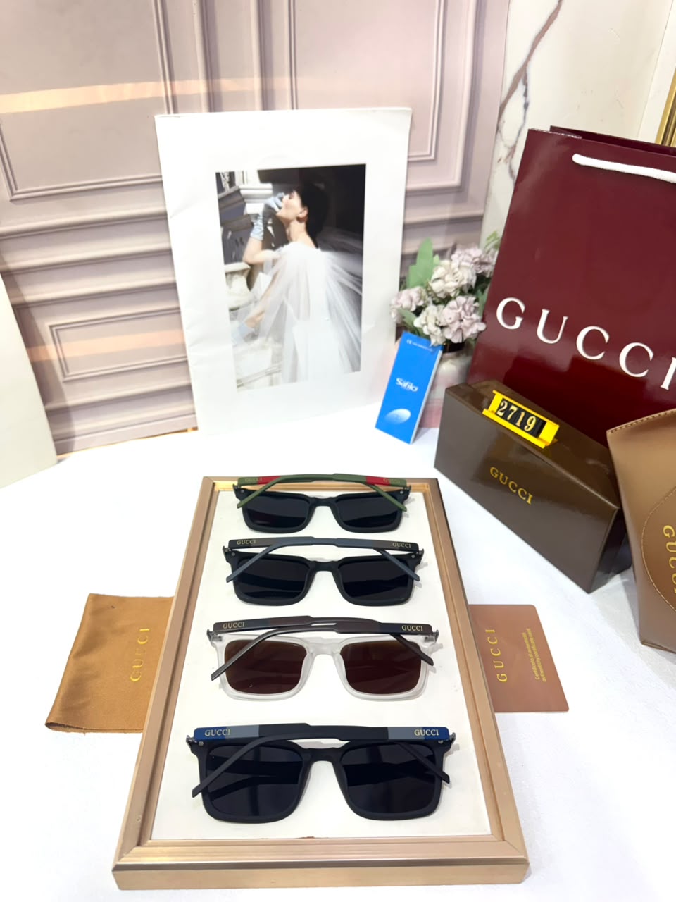 Gucci Polarized Square All Black Sunglasses