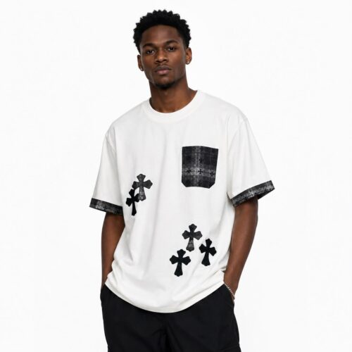 Chrome Hearts Tonal Cross Pocket White T-Shirt