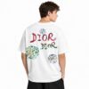 Dior Floral Brush Logo White T-Shirt