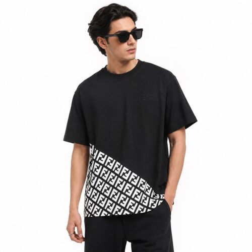 Fendi Diagonal FF Monogram Black T-Shirt