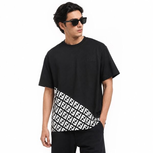 Fendi Diagonal FF Monogram Black T-Shirt