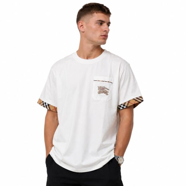 Burberry Equestrian Knight Trim White T-Shirt