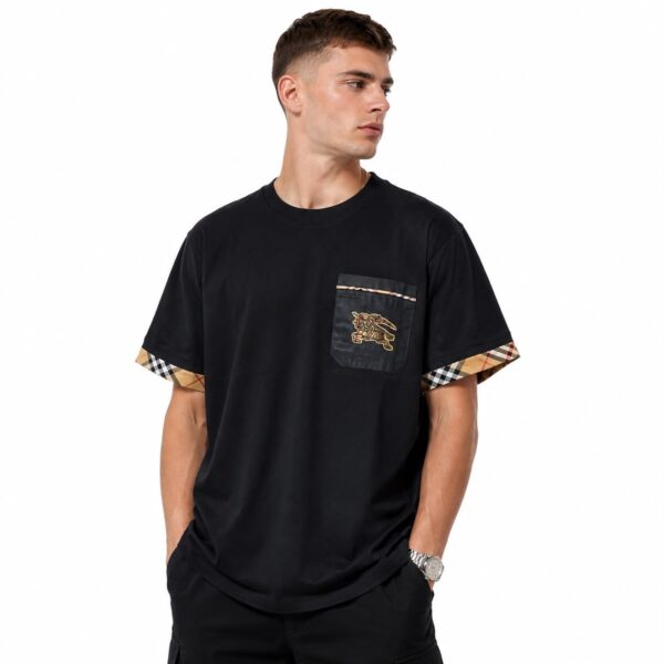 Burberry Equestrian Knight Trim Black T-Shirt