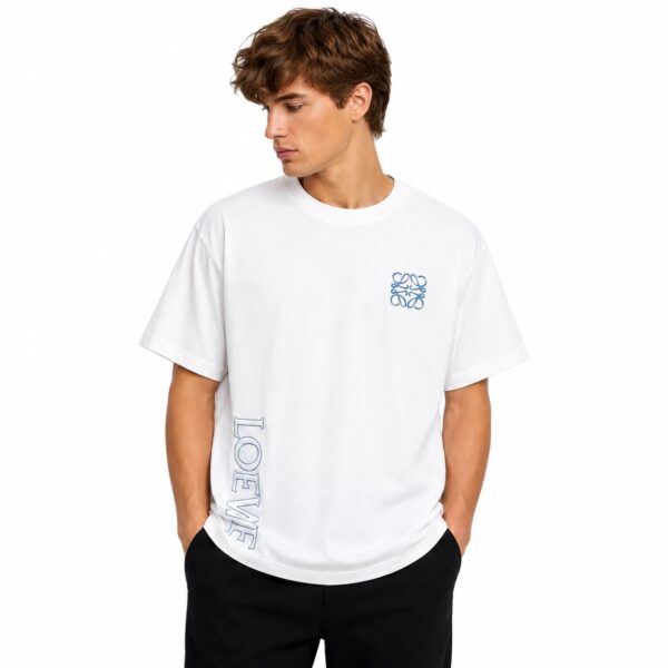 Loewe Embroidered Anagram White T-Shirt