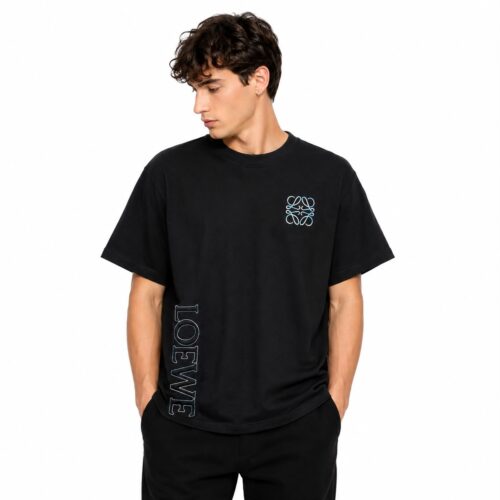 Loewe Embroidered Anagram Black T-Shirt
