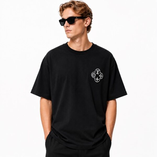 Louis Vuitton Patchwork Logo Black T-Shirt