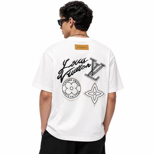 Louis Vuitton Patchwork Logo White T-Shirt