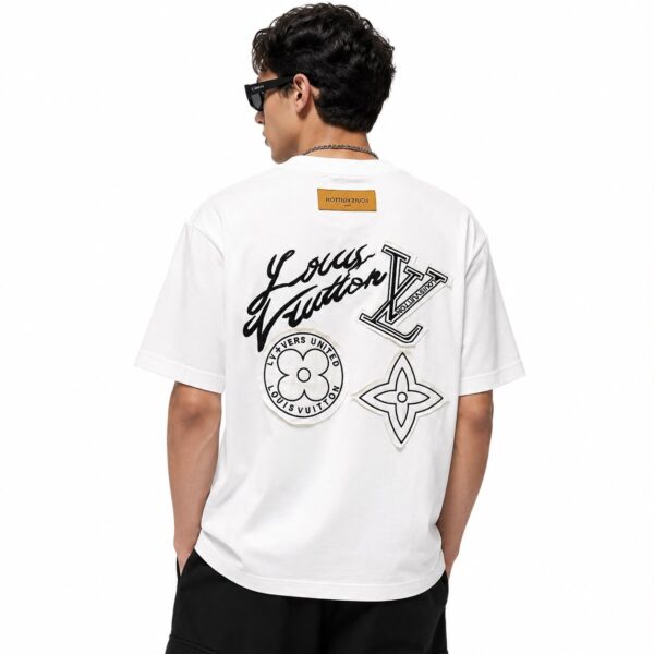 Louis Vuitton Patchwork Logo White T-Shirt