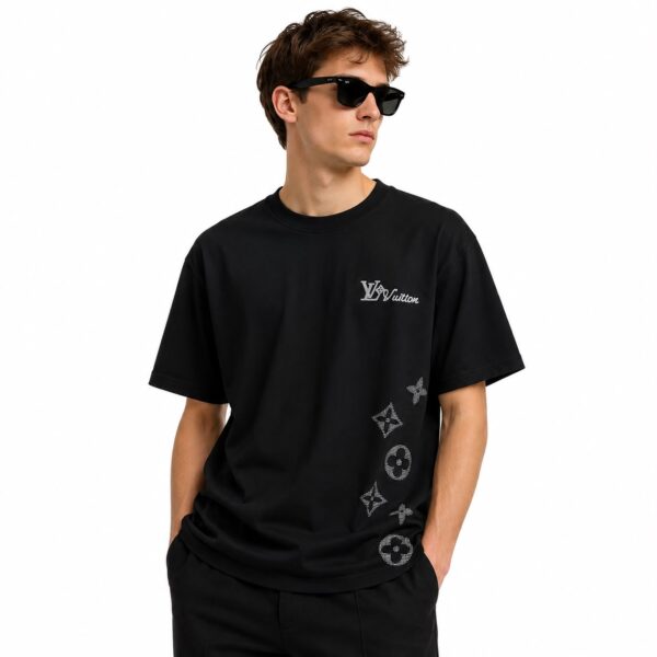 Louis Vuitton Side Monogram Print TShirt - Black
