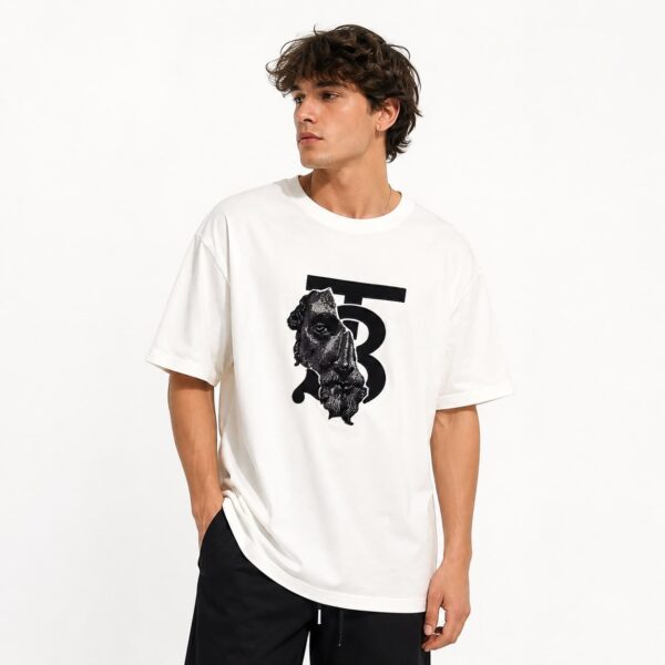 Burberry TB Face Oversized Graphic TShirt - White