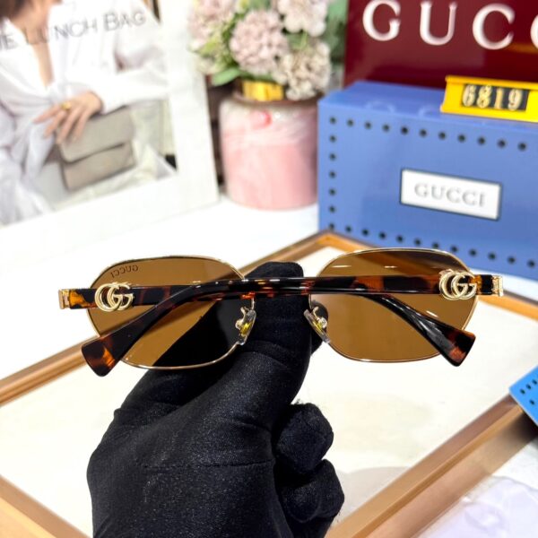 Gucci GG Brown Hexagonal Women’s Sunglass