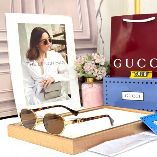Gucci GG Brown Hexagonal Women’s Sunglass