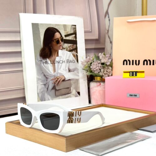 Miu Miu White Wayfarer Women’s Sunglass