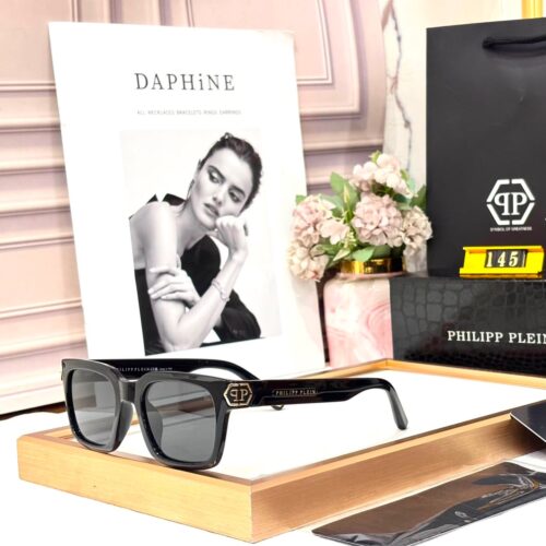 Philipp Plain Black Frame Men’s Wayfarer Sunglass
