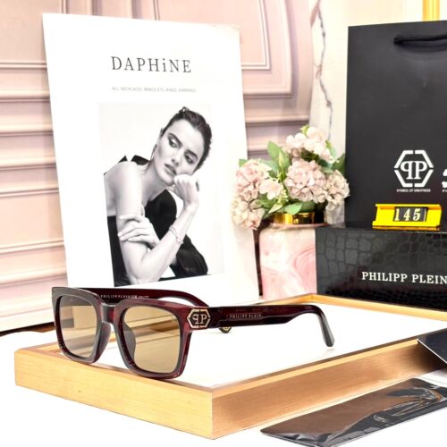 Philipp Plain Dark Red Frame Men’s Wayfarer Sunglass