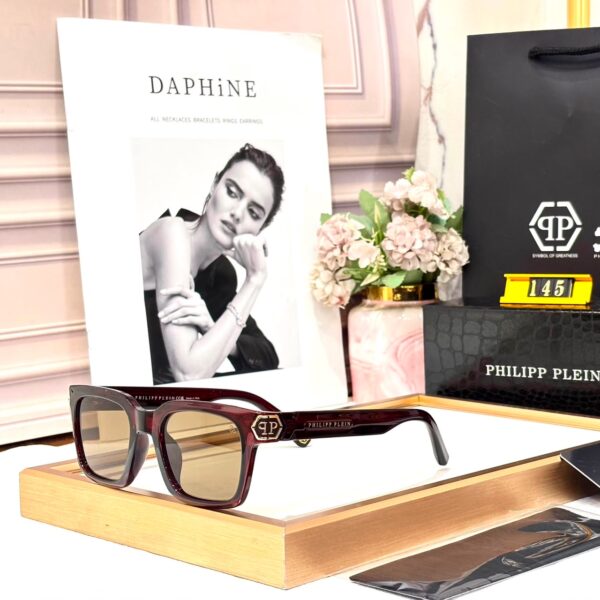 Philipp Plain Dark Red Frame Men’s Wayfarer Sunglass