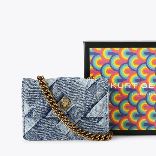 Kurt Geiger Micro Kensington Denim Blue Sling Bag (With Box)