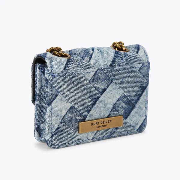 Kurt Geiger Micro Kensington Denim Blue Sling Bag (With Box)