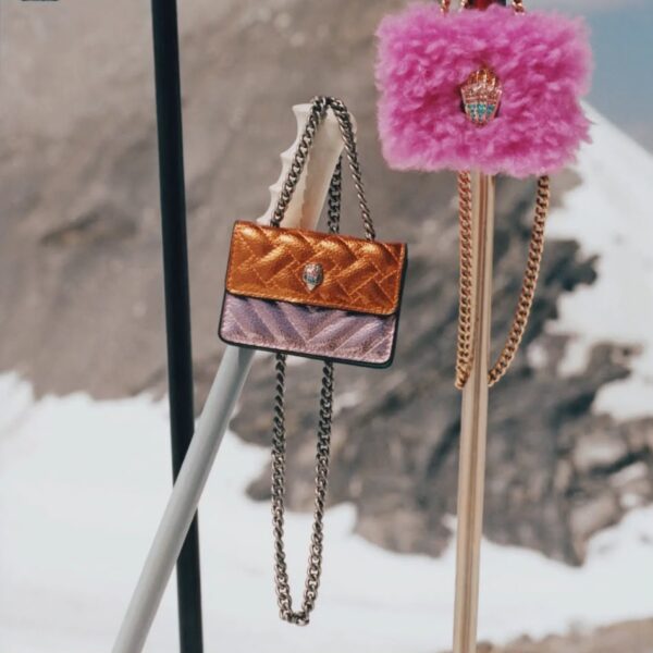 Kurt Geiger Micro Kensington Orange Rose Gold Sling Bag (With Box)