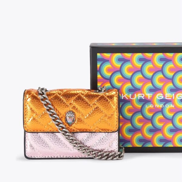 Kurt Geiger Micro Kensington Orange Rose Gold Sling Bag (With Box)