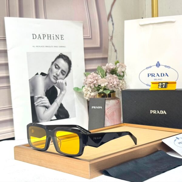 Prada Rectangua Full Yellow Premium Unisex Sunglass