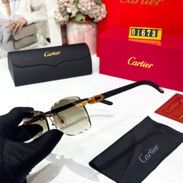 Cartier Green Shade Rimless Premium Men’s Sunglass