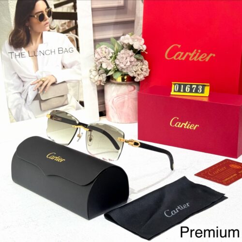 Cartier Green Shade Rimless Premium Men’s Sunglass