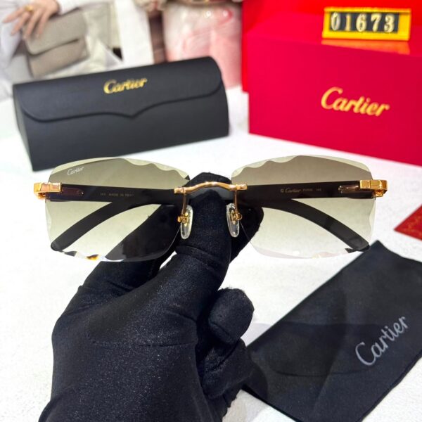 Cartier Green Shade Rimless Premium Men’s Sunglass