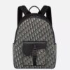 Christian Dior Beige and Black Saddle Zip Backpack