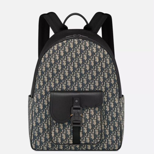 Christian Dior Beige and Black Saddle Zip Backpack