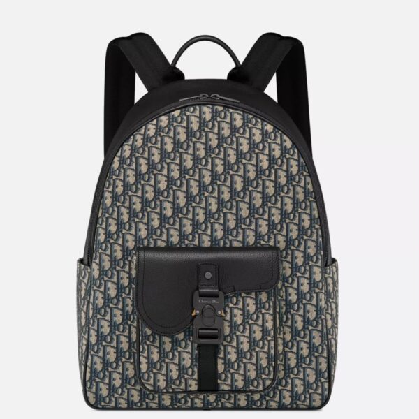 Christian Dior Beige and Black Saddle Zip Backpack