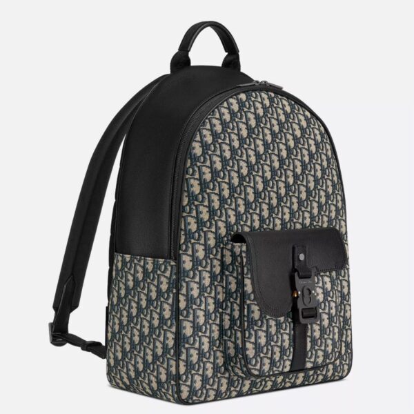 Christian Dior Beige and Black Saddle Zip Backpack
