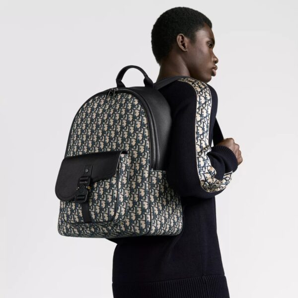 Christian Dior Beige and Black Saddle Zip Backpack