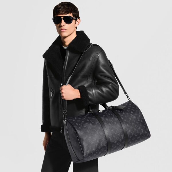 Louis Vuitton Keepall Bandouliere 50 Black Mono Duffle Bag
