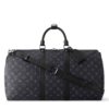 Louis Vuitton Keepall Bandouliere 50 Black Mono Duffle Bag