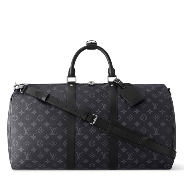 Louis Vuitton Keepall Bandouliere 50 Black Mono Duffle Bag