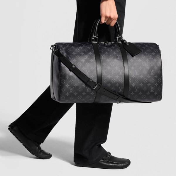Louis Vuitton Keepall Bandouliere 50 Black Mono Duffle Bag