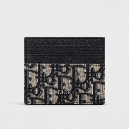 Dior Oblique Jacquard Black Color Card Holder