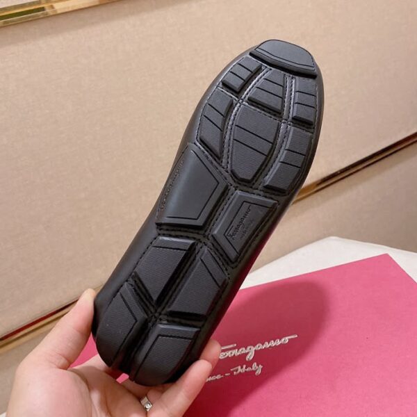 Salvatore Ferragamo Black Embossed Mocassin