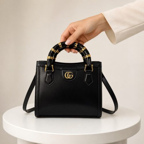 Gucci Diana Black Small Tote Bag (With Box)
