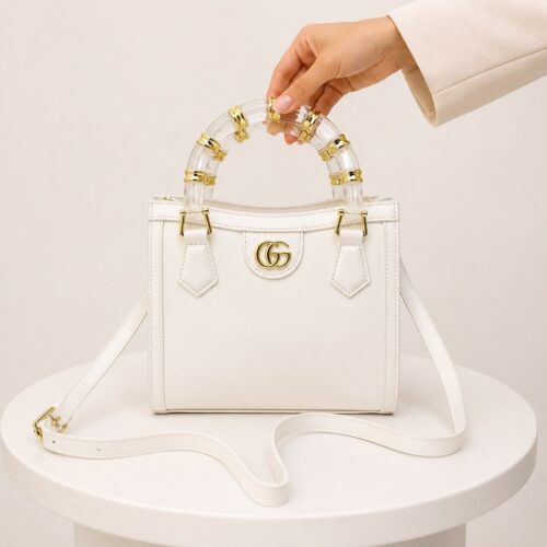Gucci Diana White Small Tote Bag (With Box)