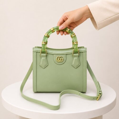 Gucci Diana Green Small Tote Bag (With Box)